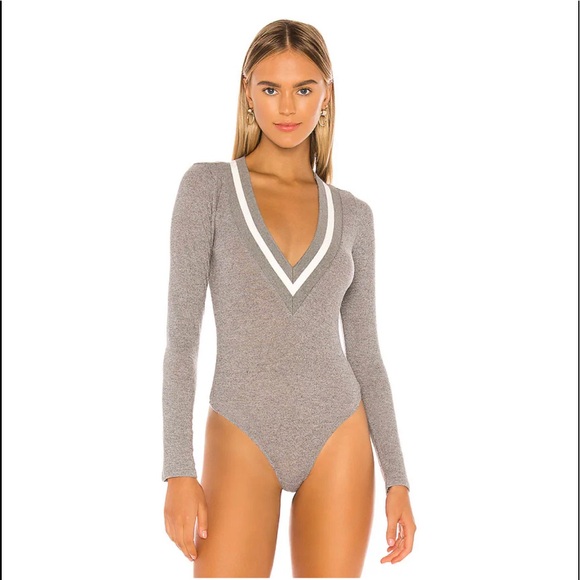 Lover + Friends Natasha Bodysuit Heather Grey size Small - Picture 2 of 5